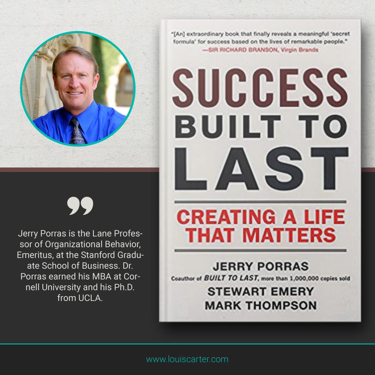 Picture of best books on leadership Success Built to Last by Jerry Porras, Stewart Emery, and Mark Thomson.