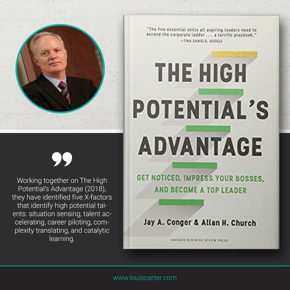 Image of The High Potential's Advantage leadership book by Jay A Conger.