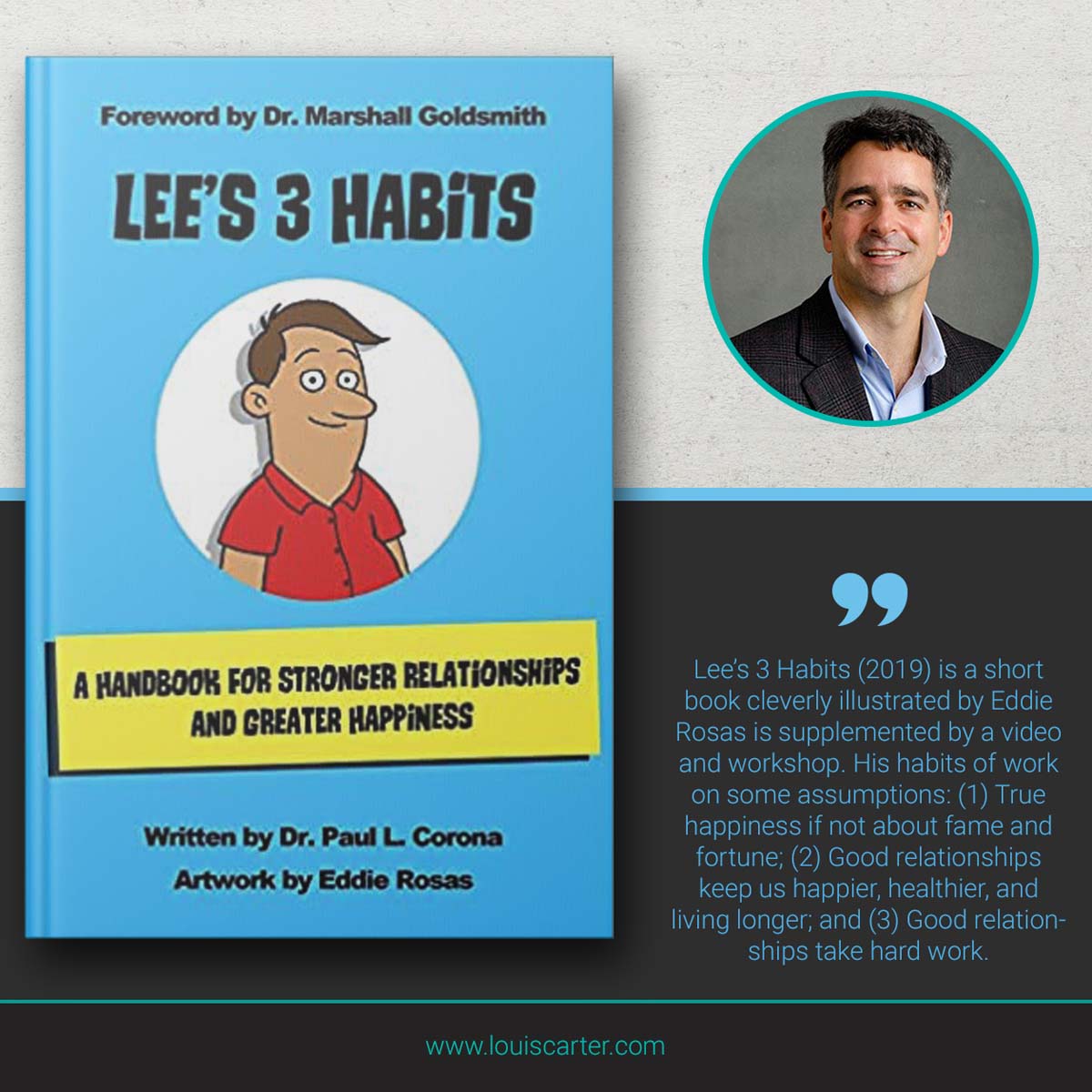 Image of Lee's 3 Habits book on leadership by Paul L Corona